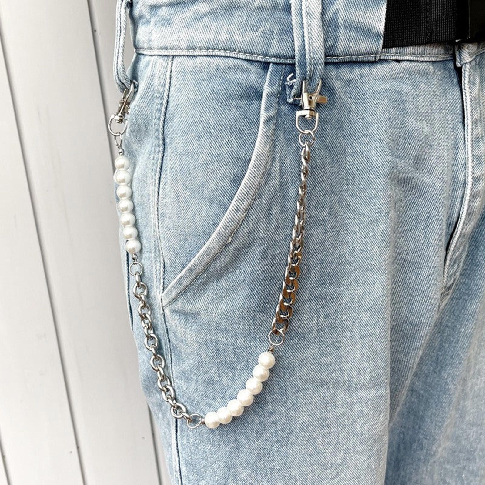 Vintage Pearl Wallet Chain, Pants Chain Size ONE SIZE - 3 Thumbnail