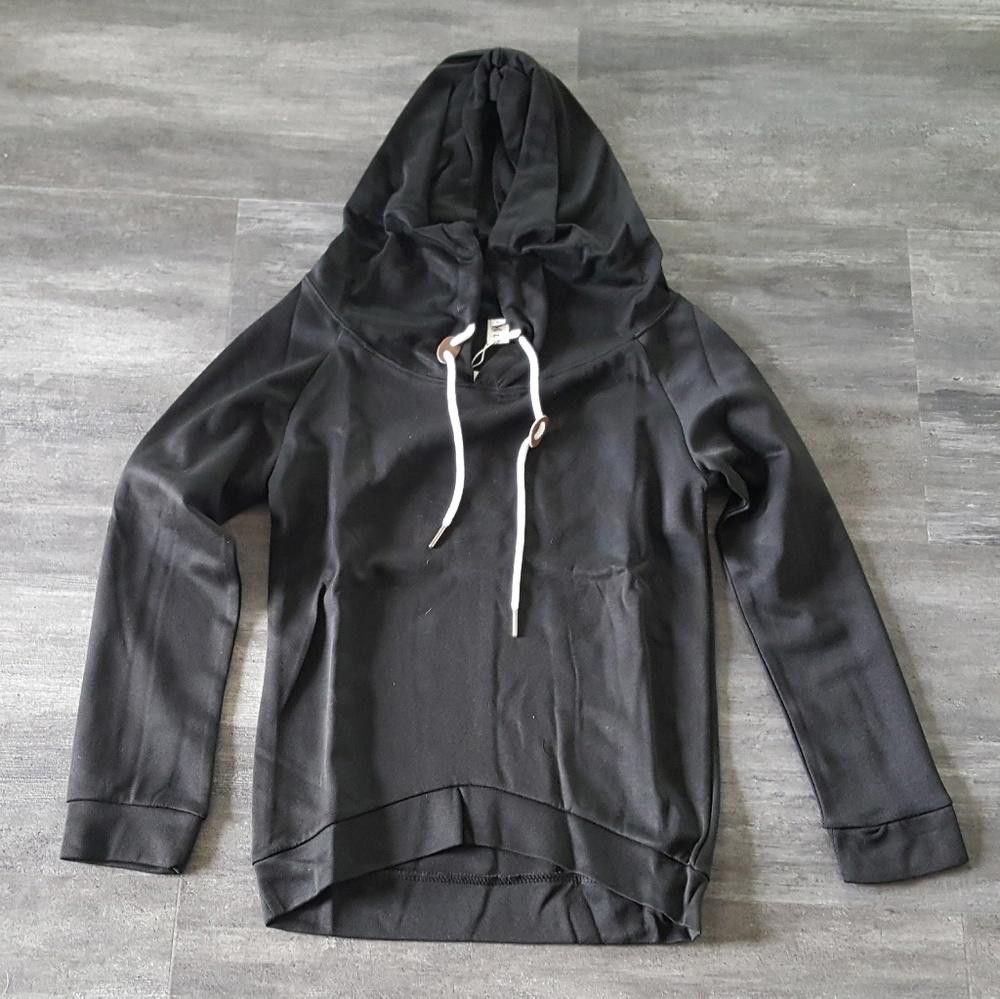 Designer Black Classic Slim Hooded Sport Suit Size 28" / US 6 / IT 42 - 3 Thumbnail