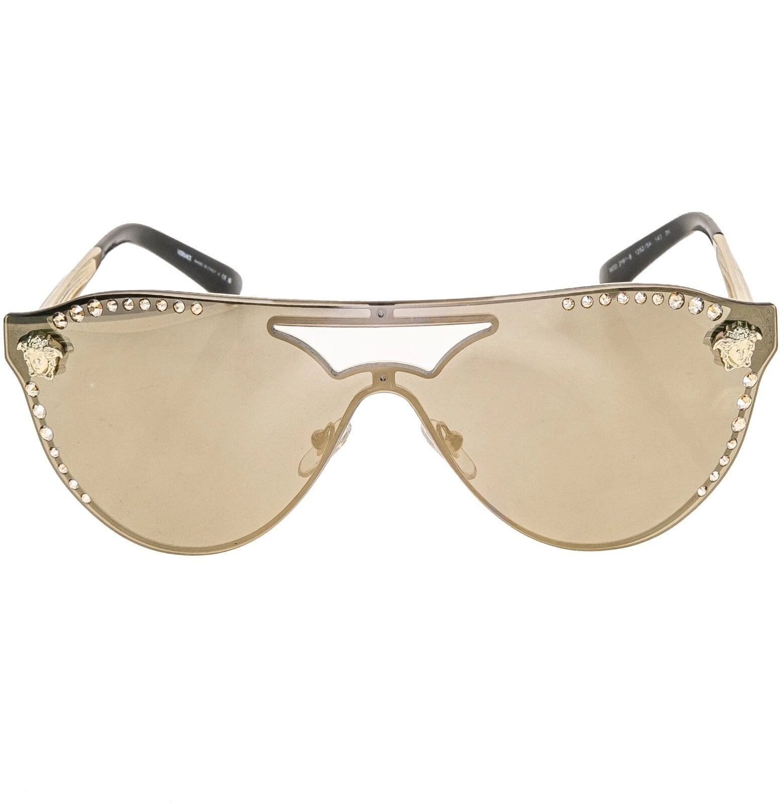 Versace VERSACE VE2161 GLAM Crystal Stud 2161 Aviator Sunglasses Size ONE SIZE - 5 Thumbnail