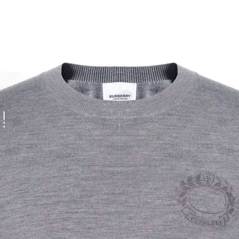 Burberry Burberry Gray Logo Knit Sweater for Men. Size US XL / EU 56 / 4 - 7 Thumbnail