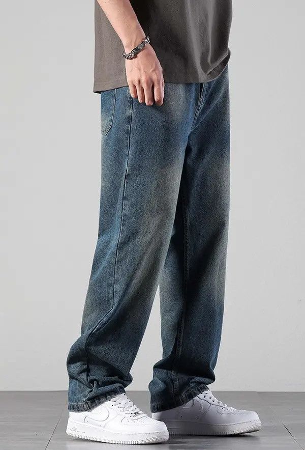 Japanese Brand Vintage straight washed all-match wide-leg jeans Size US 32 / EU 48 - 2 Thumbnail