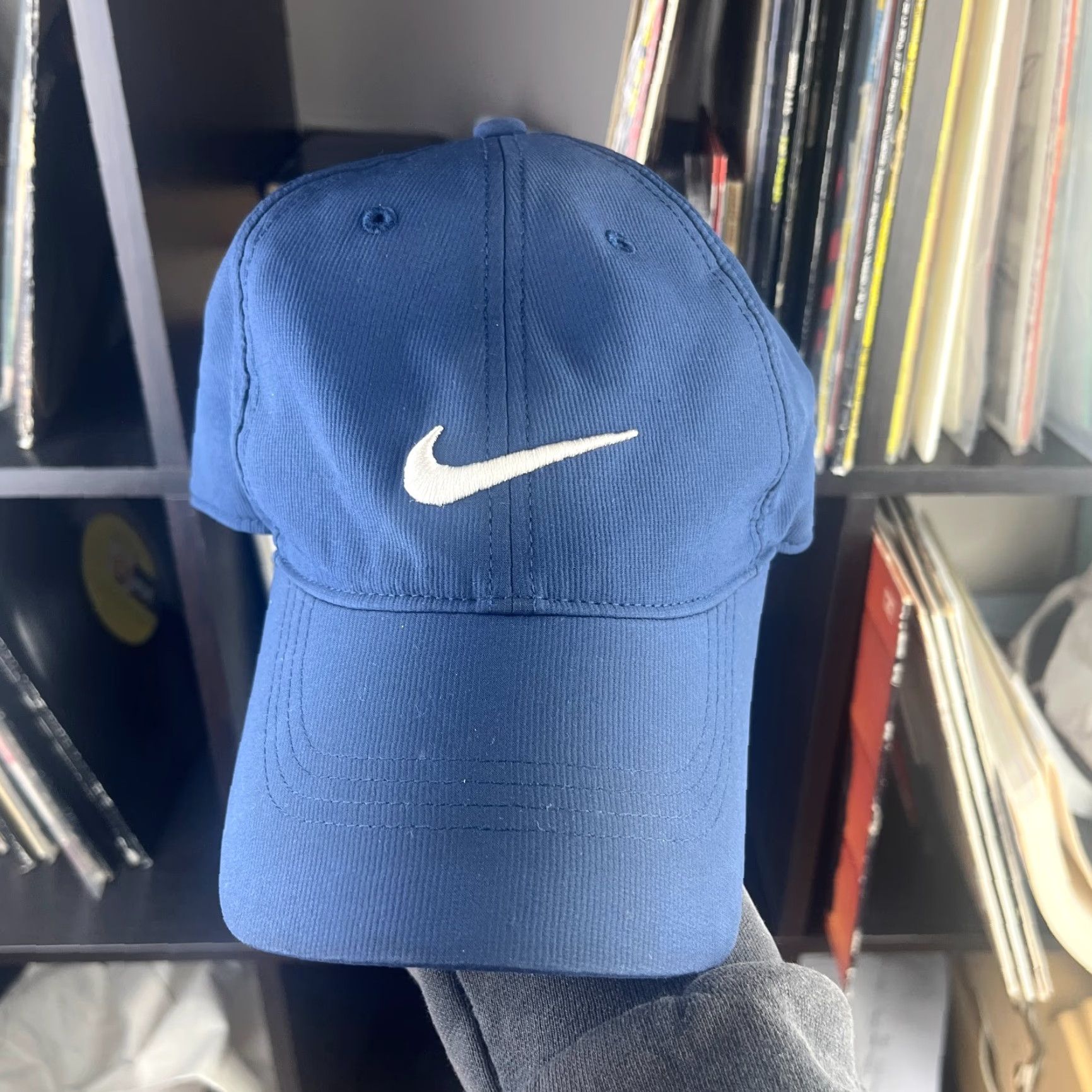 Camel VINTAGE Nike Strapback Swoosh Golf Hat Denim Blue OS Men Baseball Cap Size ONE SIZE - 2 Thumbnail