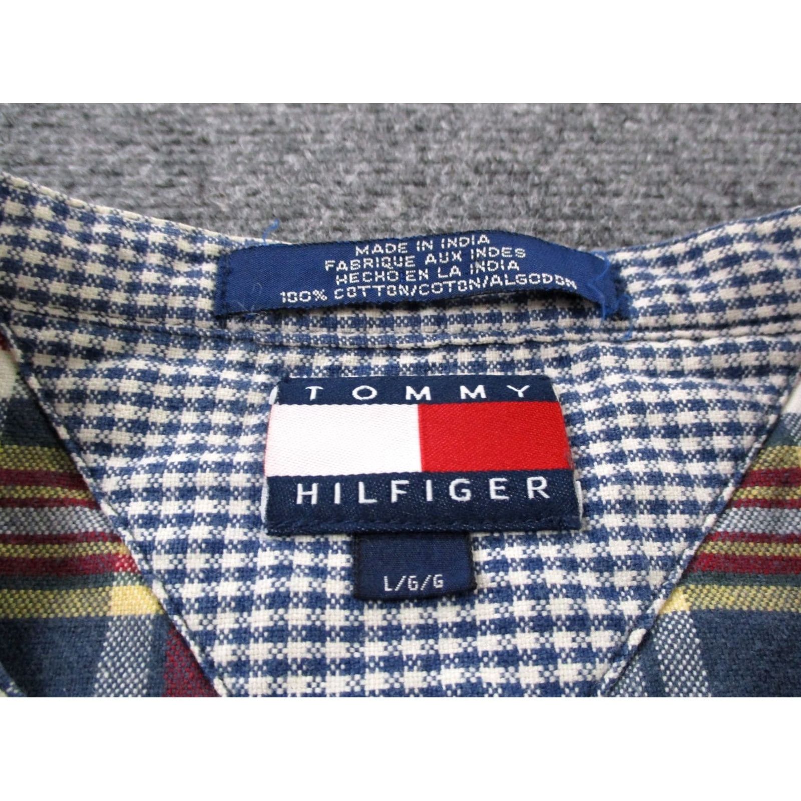 Tommy Hilfiger Tommy Hilfiger Shirt Mens L Colorful Plaid Business Preppy Band Collar Button-Up Size US L / EU 52-54 / 3 - 6 Thumbnail