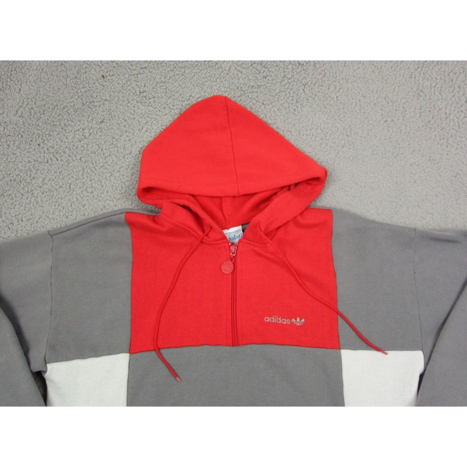 Adidas VINTAGE Adidas Hoodie Adult Small Gray Red White Sweatshirt Mens 80s 1/4 Zip Size US S / EU 44-46 / 1 - 2 Thumbnail