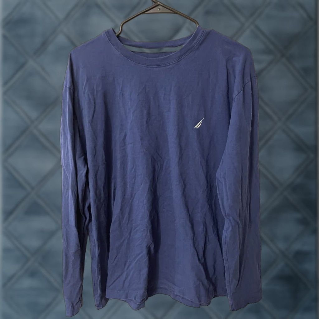 Nautica VINTAGE Nautica Shirt Mens Long Sleeve Solid Blue L Adult Regular Size Blue Embroidered Logo 90s Concert Classic Theme Mens Size US L / EU 52-54 / 3 - 1 Thumbnail