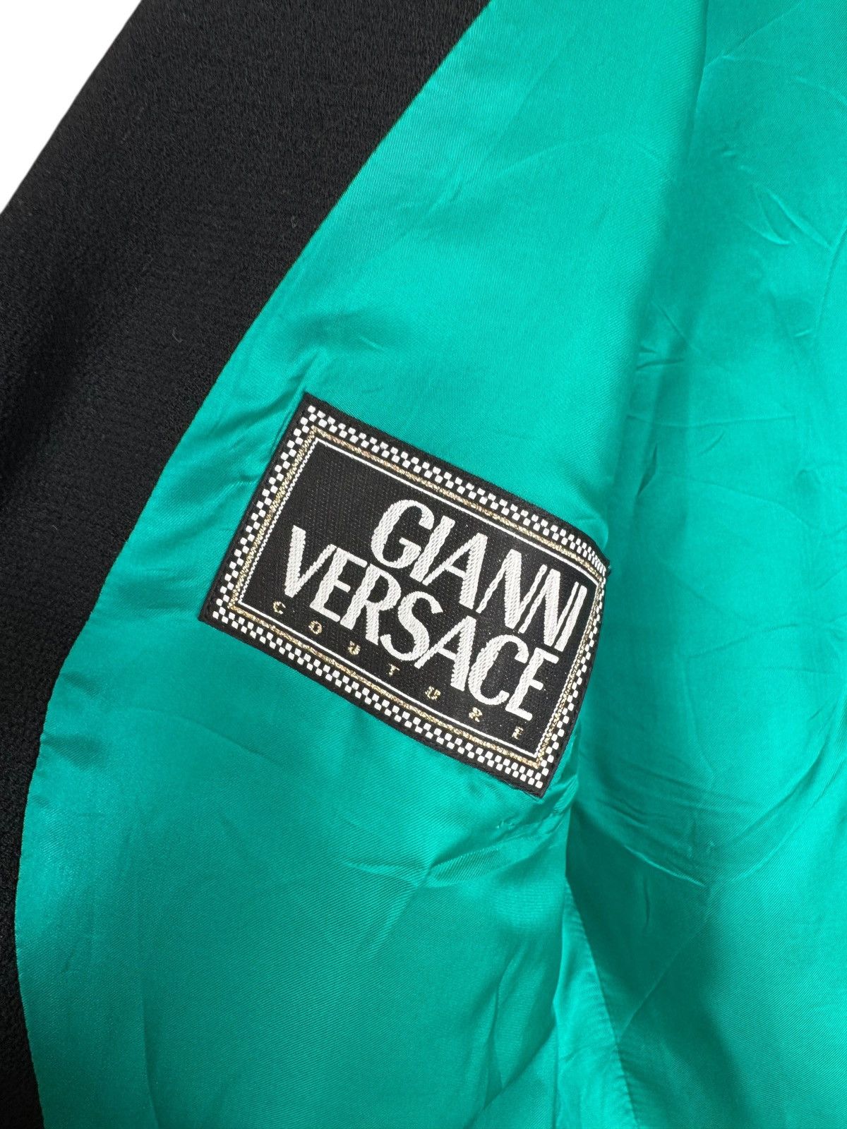 Versace Gianni Versace Couture Turquoise Black Wool Blazer Size M / US 6-8 / IT 42-44 - 8 Thumbnail