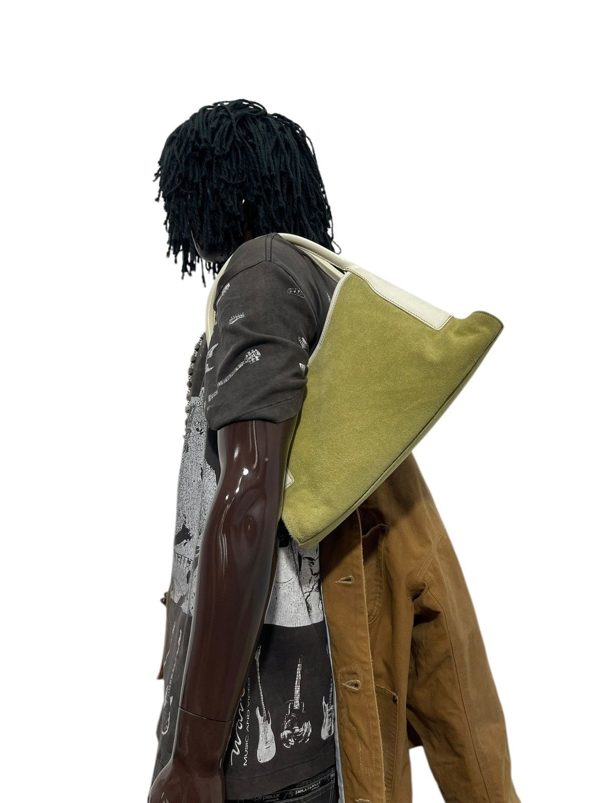 Leather Suede Leather Natural Beauty Basic Crescent Hand Bag 1🟩3 Size ONE SIZE - 1 Thumbnail