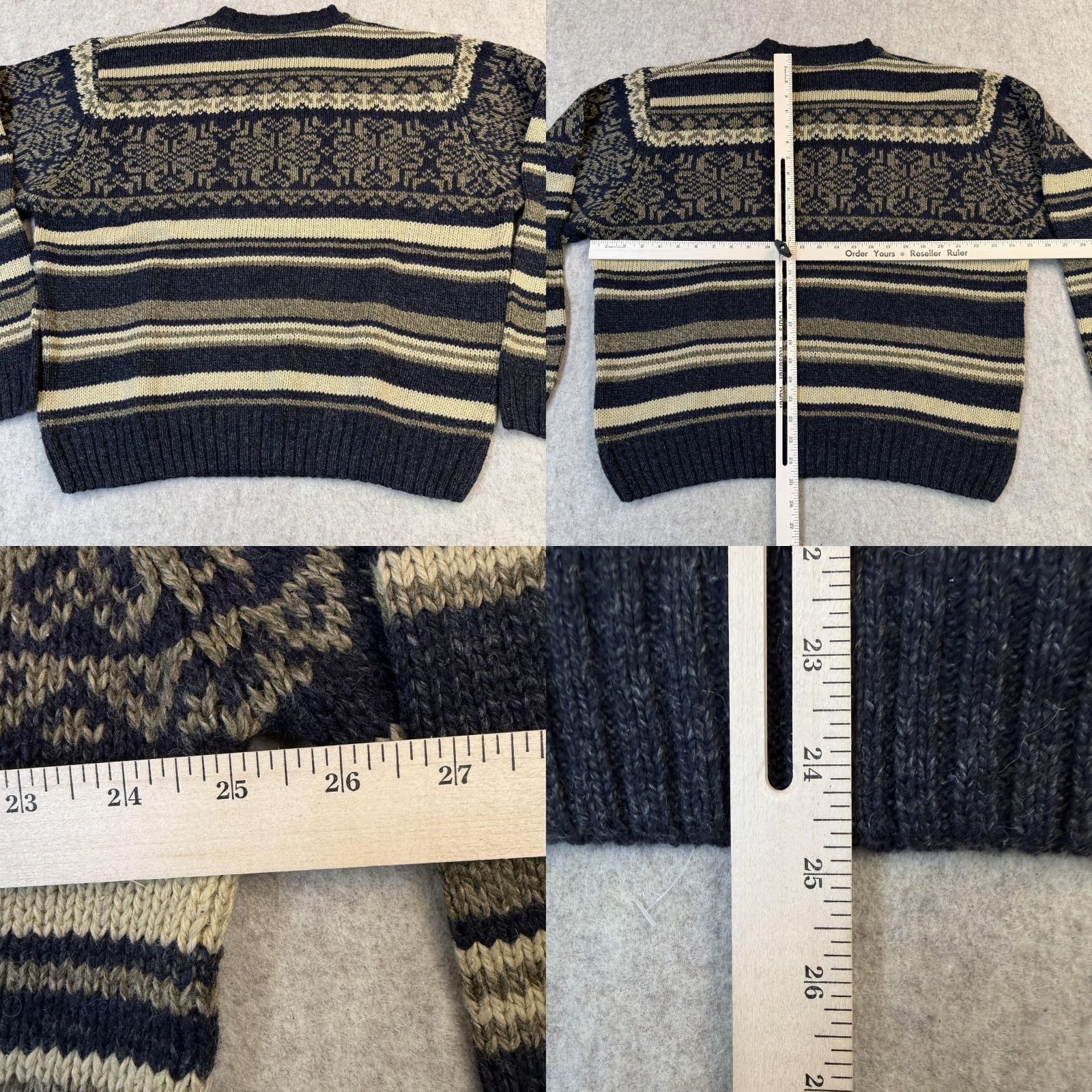 Vintage Hill & Archer Sweater Mens Large Navy Tan Fair Isle Nordic Wool Blend Crewneck Size US L / EU 52-54 / 3 - 8 Thumbnail
