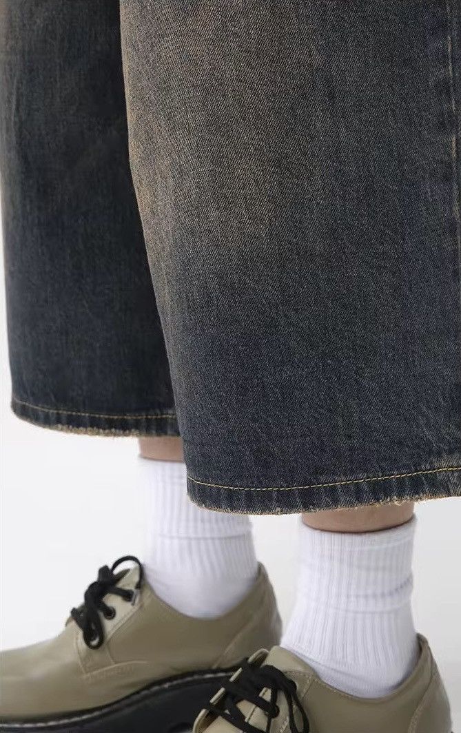 Japanese Brand Y2K Blue Short Wide Leg Jeans Unisex Size US 33 - 8 Thumbnail