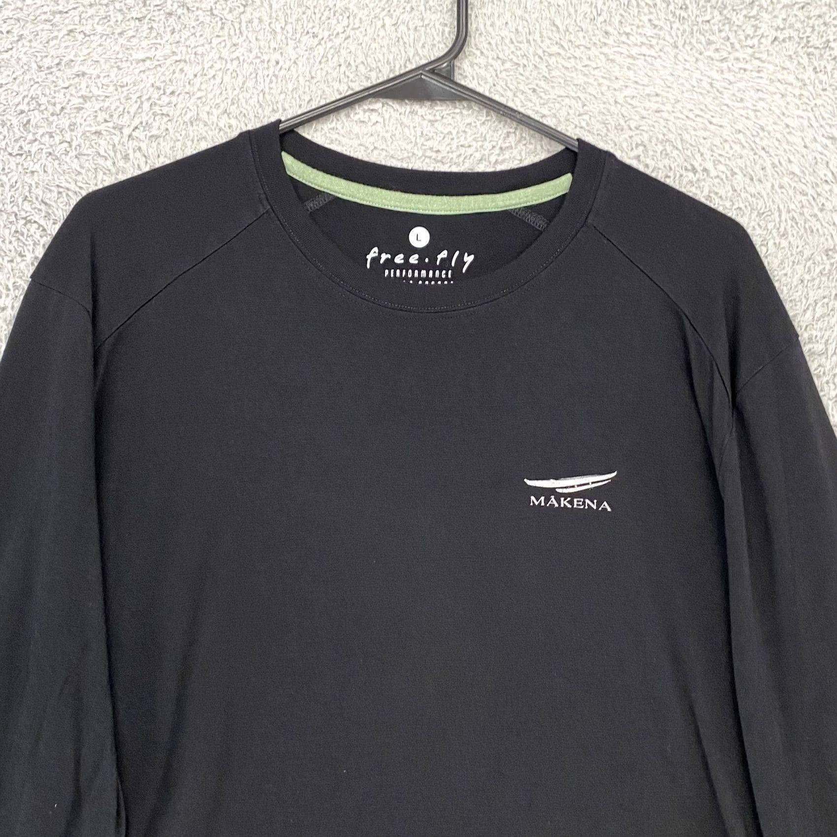 Vintage Free Fly Shirt Mens Large Black Graphic Makena Bamboo Paddle Performance Size US L / EU 52-54 / 3 - 3 Thumbnail