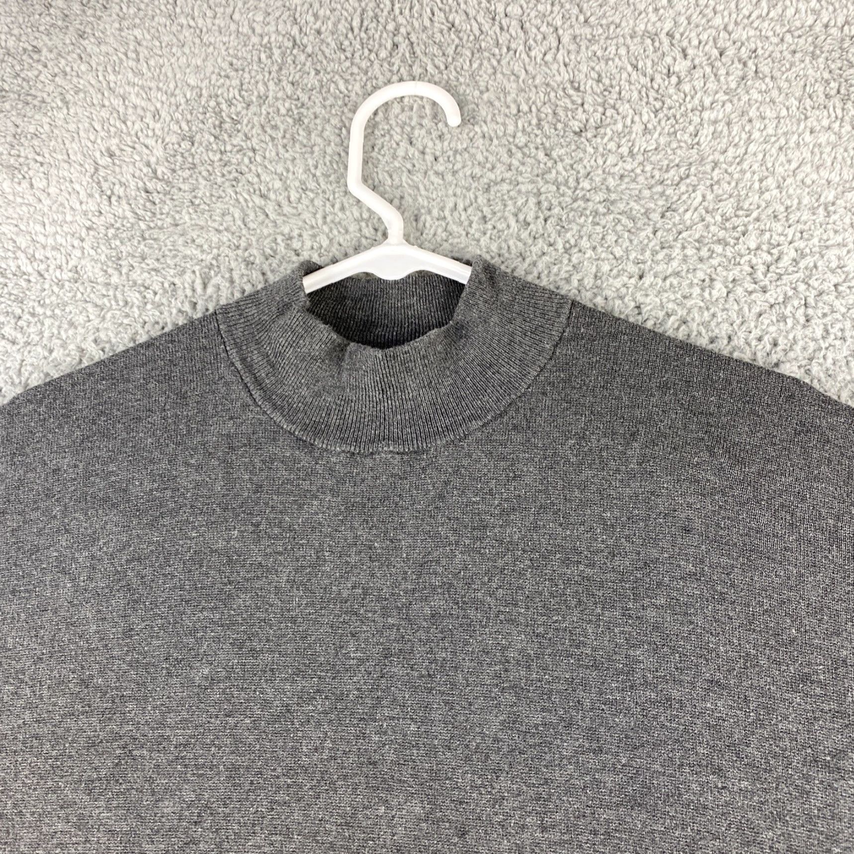 H&M VINTAGE H&M Women's Cropped Turtleneck Sweater Size L Gray Wool Blend Pullover Casual Winter 80s Style Size L / US 10 / IT 46 - 2 Thumbnail