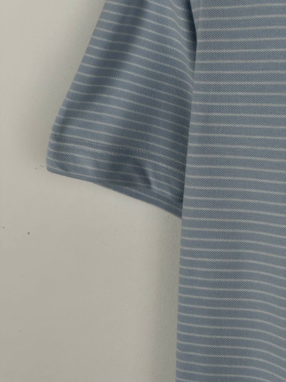 Borriello Napoli Borrelli Napoli Light Blue Striped Polo T Shirt Italy Size US M / EU 48-50 / 2 - 6 Thumbnail