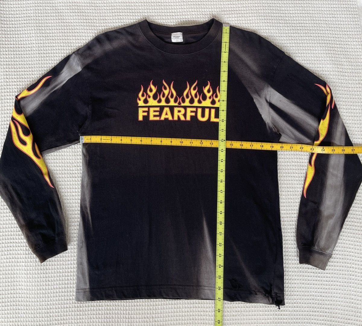Unsound Rags Rare‼️Vintage TRASHED🔥FEARFUL🔥Flame Sun Faded Long Sleeve Tee Size US S / EU 44-46 / 1 - 5 Thumbnail