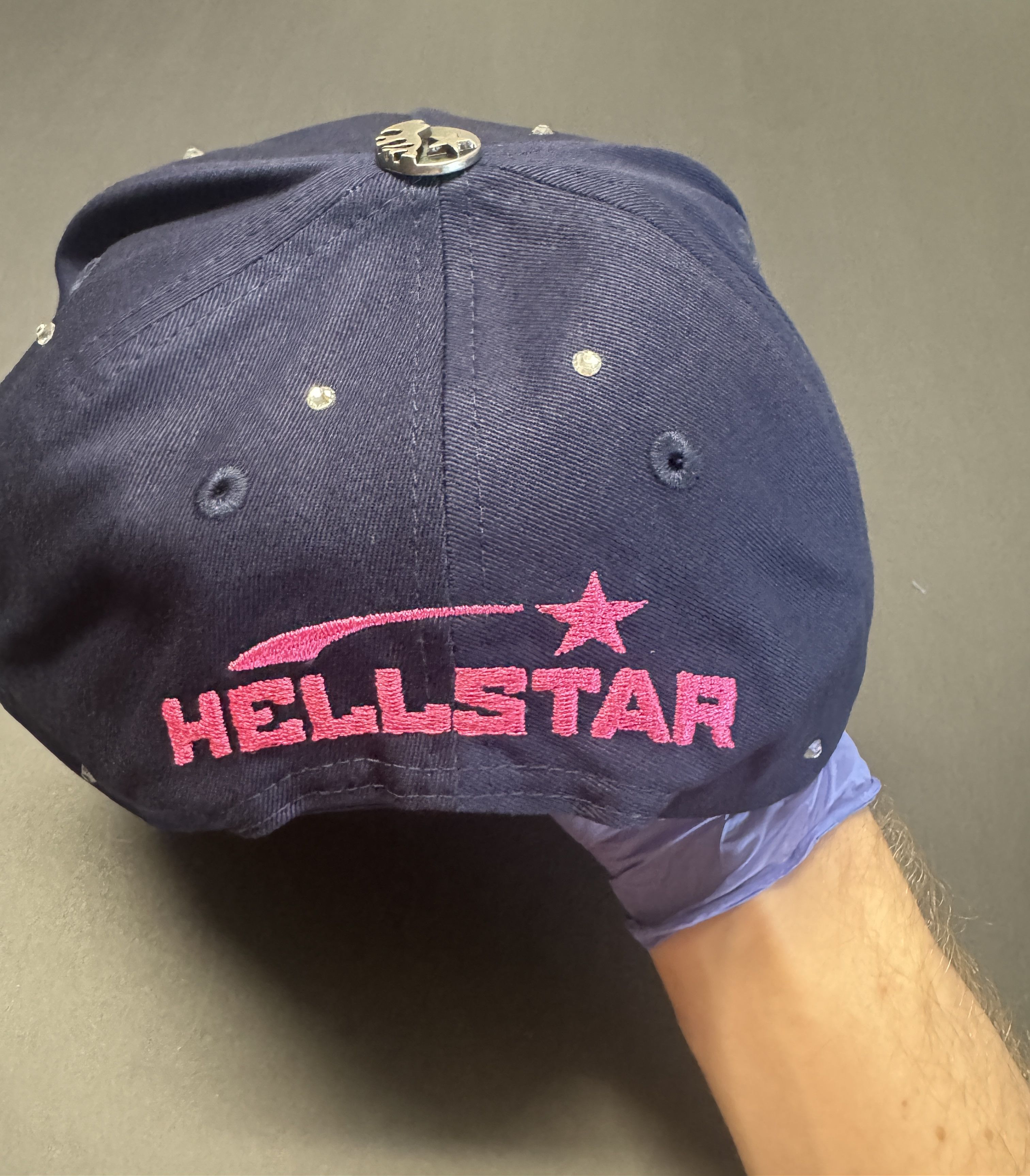 HELLSTAR HELLSTAR Rhinestone SnapBack Navy/Pink O/S Size ONE SIZE - 3 Thumbnail