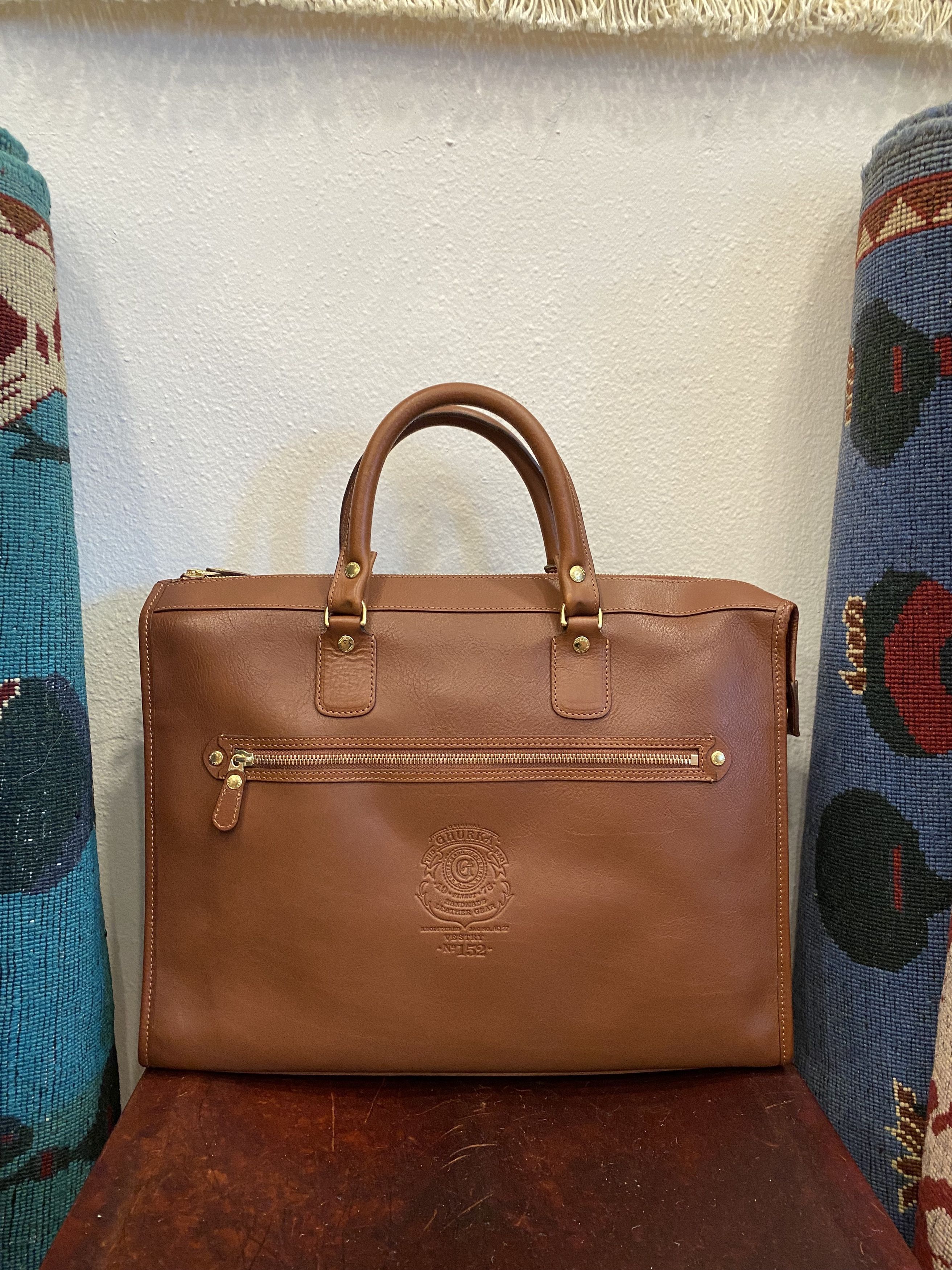 image of Genuine Ghurka Vestry No. 152 Leather Briefcase NWOT in Tan, Men's