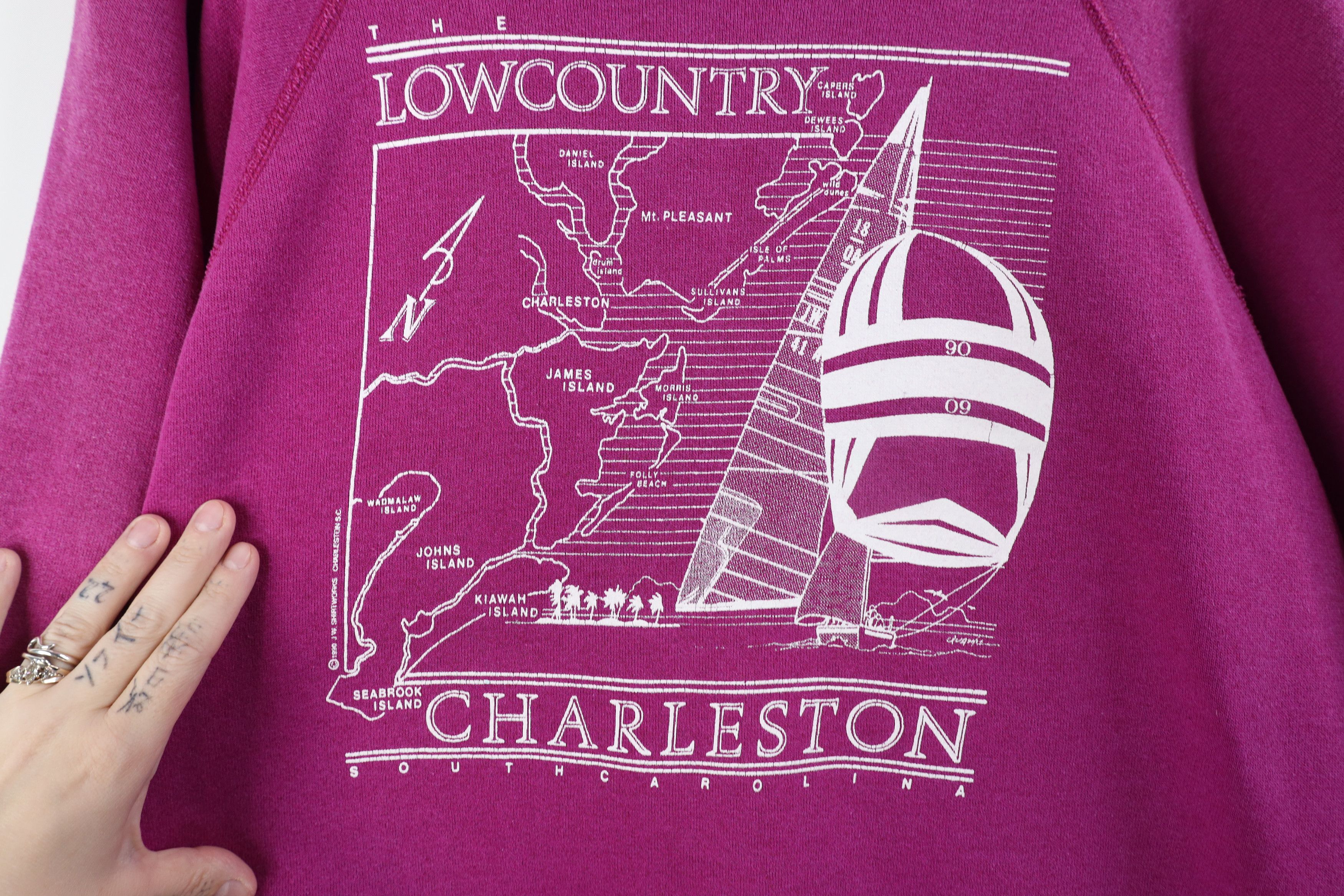 Vintage Vintage 90s Country Charleston South Carolina Sweatshirt USA Size XL / US 12-14 / IT 48-50 - 4 Thumbnail
