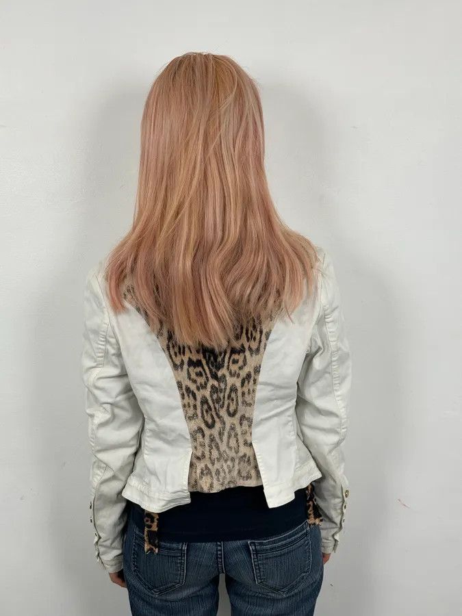 Roberto Cavalli AW2001 Roberto Cavalli White & Leopard Patchwork Jacket Size S / US 4 / IT 40 - 4 Thumbnail