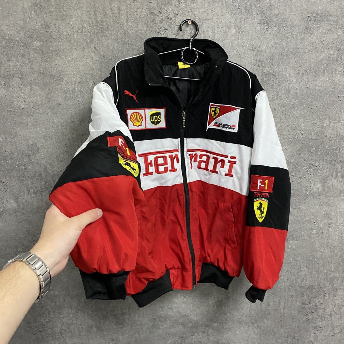 Ferrari × Puma Vintage Ferrari Motorcycle Racing Jacket Big Logo F1 Size US L / EU 52-54 / 3 - 3 Thumbnail