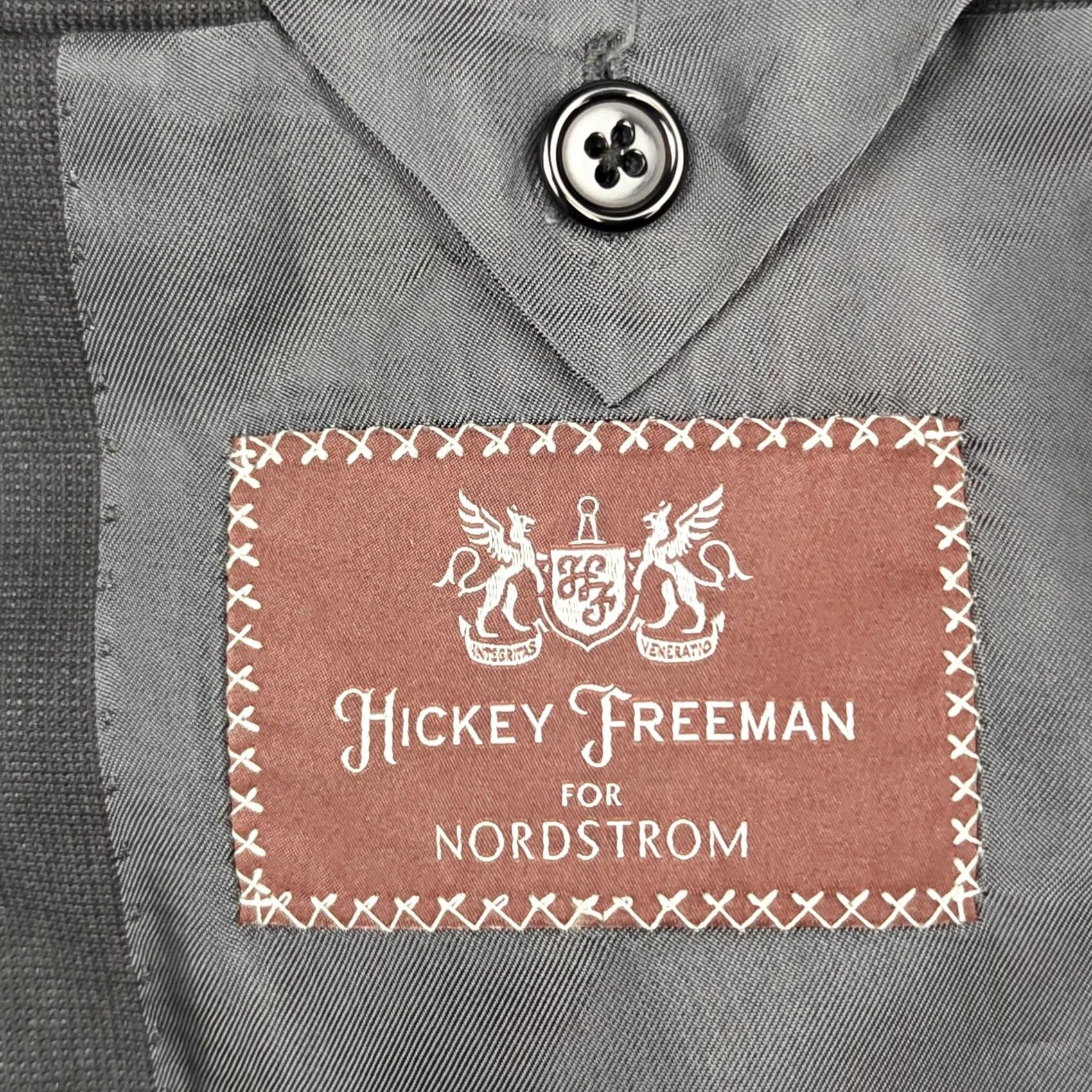 Nordstrom Hickey Freeman Blazer Mens 44 Gray Wool Suit Jacket USA Size 44R - 5 Thumbnail