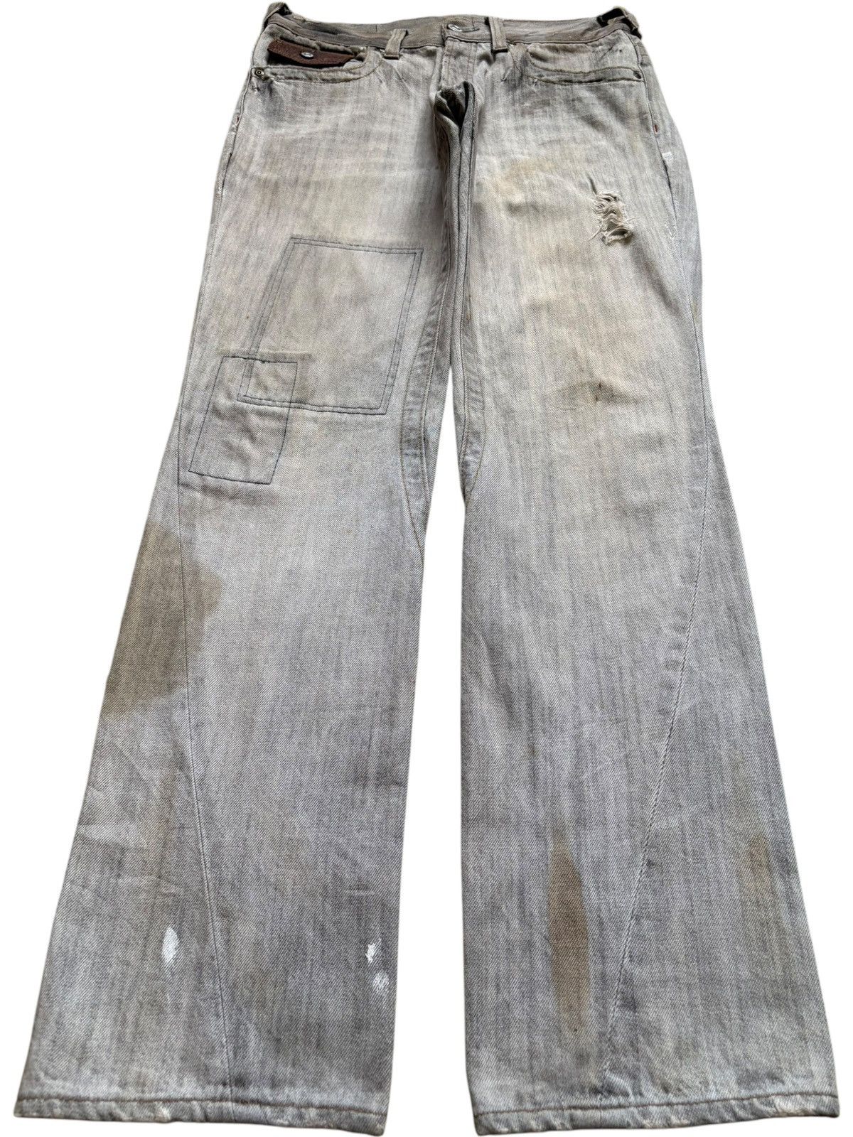 Japanese Brand Vintage Japanese Brand Paint Rusty Mud Wash Ripped Jeans Size US 32 / EU 48 - 1 Thumbnail