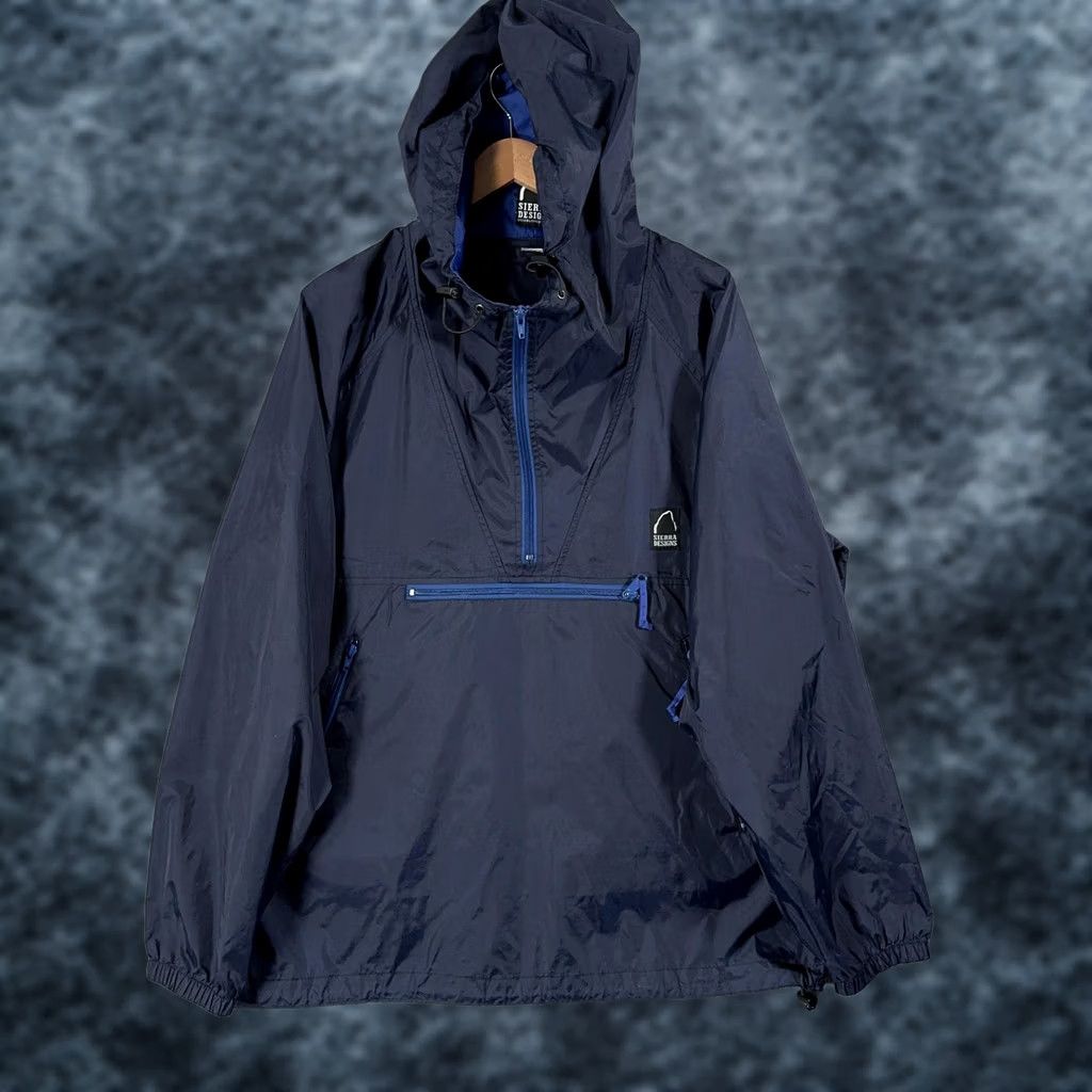 Sierra Designs VINTAGE Sierra Designs Micro Light Anorak Jacket Mens Large Blue Hooded 1/4 Zip Lightweight Lined Pockets Zipper Spring 80s 90s Era Mens Size US L / EU 52-54 / 3 - 1 Thumbnail