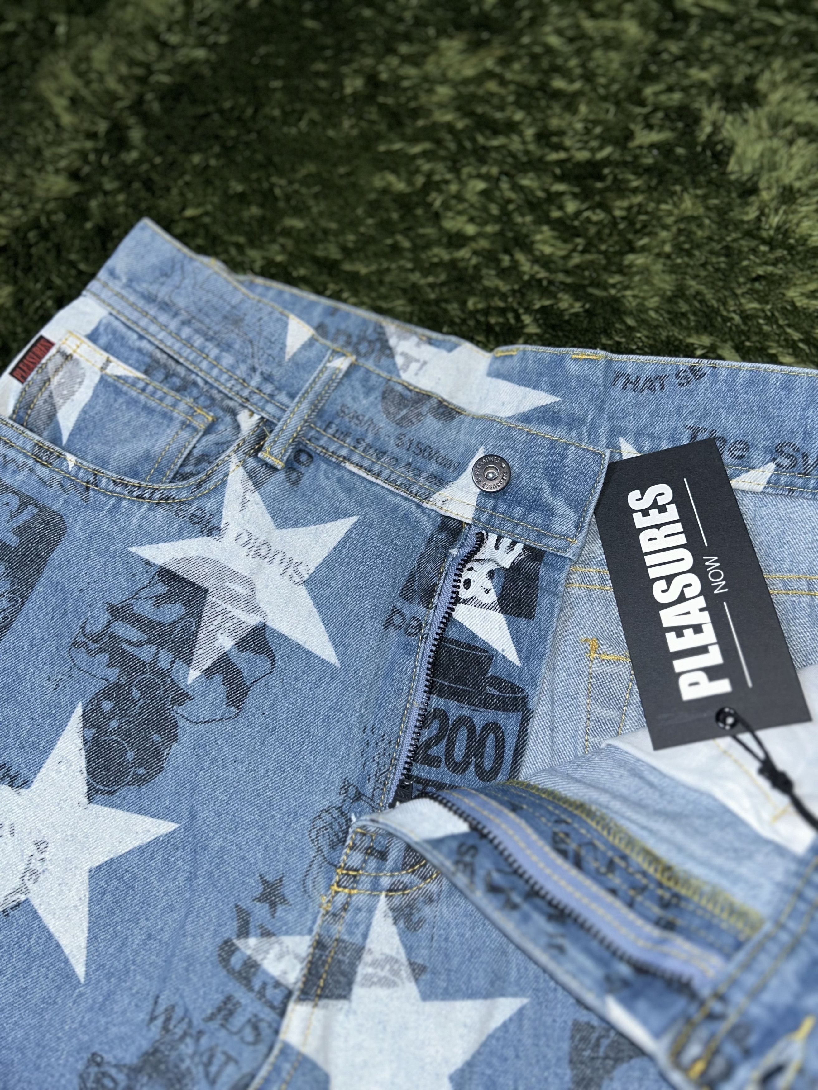 Pleasures [32] pleasures star printed denim pants light indigo Size US 32 / EU 48 - 3 Thumbnail