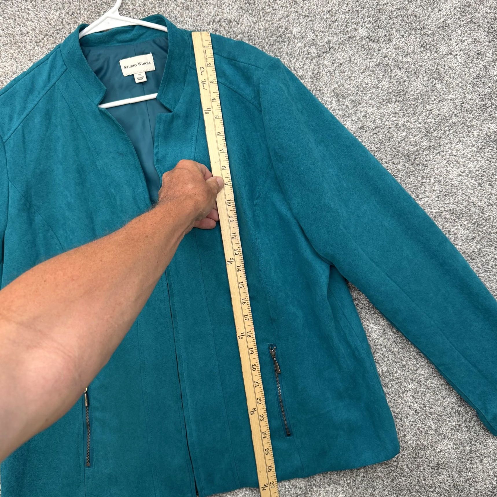 Vintage Studio Works Jacket Womens 18 Faux Suede Full Zip Lined Pockets Classic Size XXL / US 16-18 / IT 52-54 - 4 Thumbnail