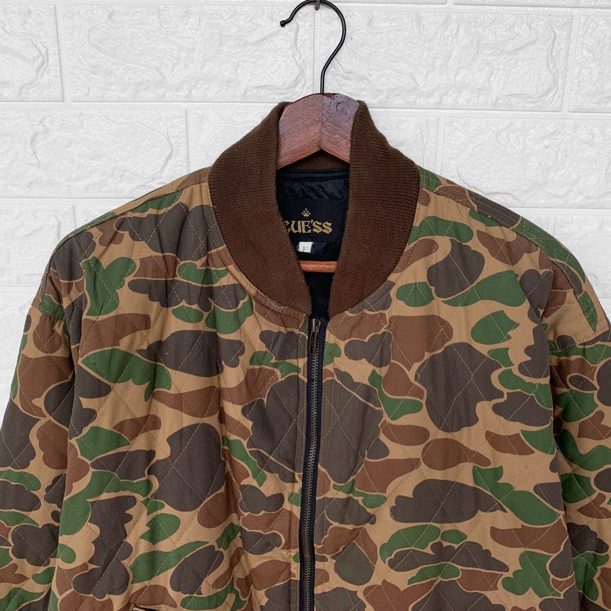 Vintage Vintage Cuess Camo Bomber Jacket Size US L / EU 52-54 / 3 - 4 Thumbnail