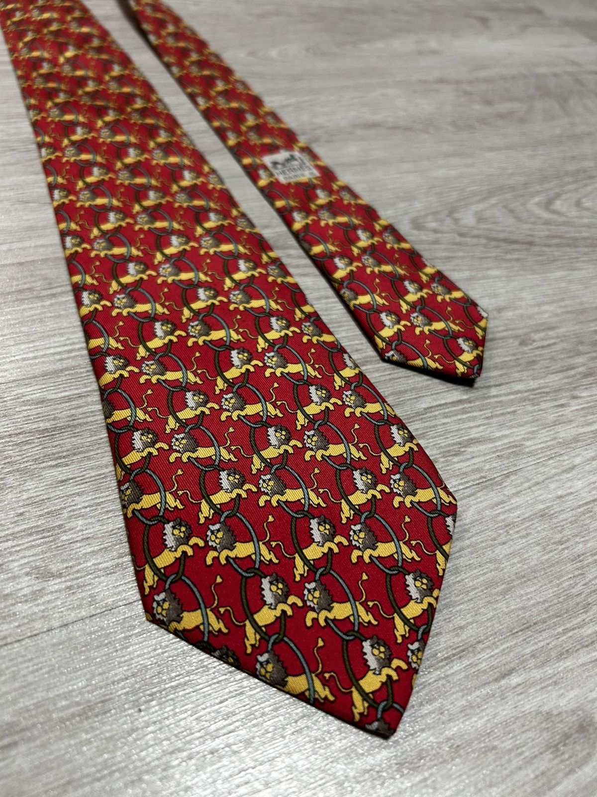 Hermes Hermes Tie Silk Tiger Animal France Size ONE SIZE - 2 Thumbnail