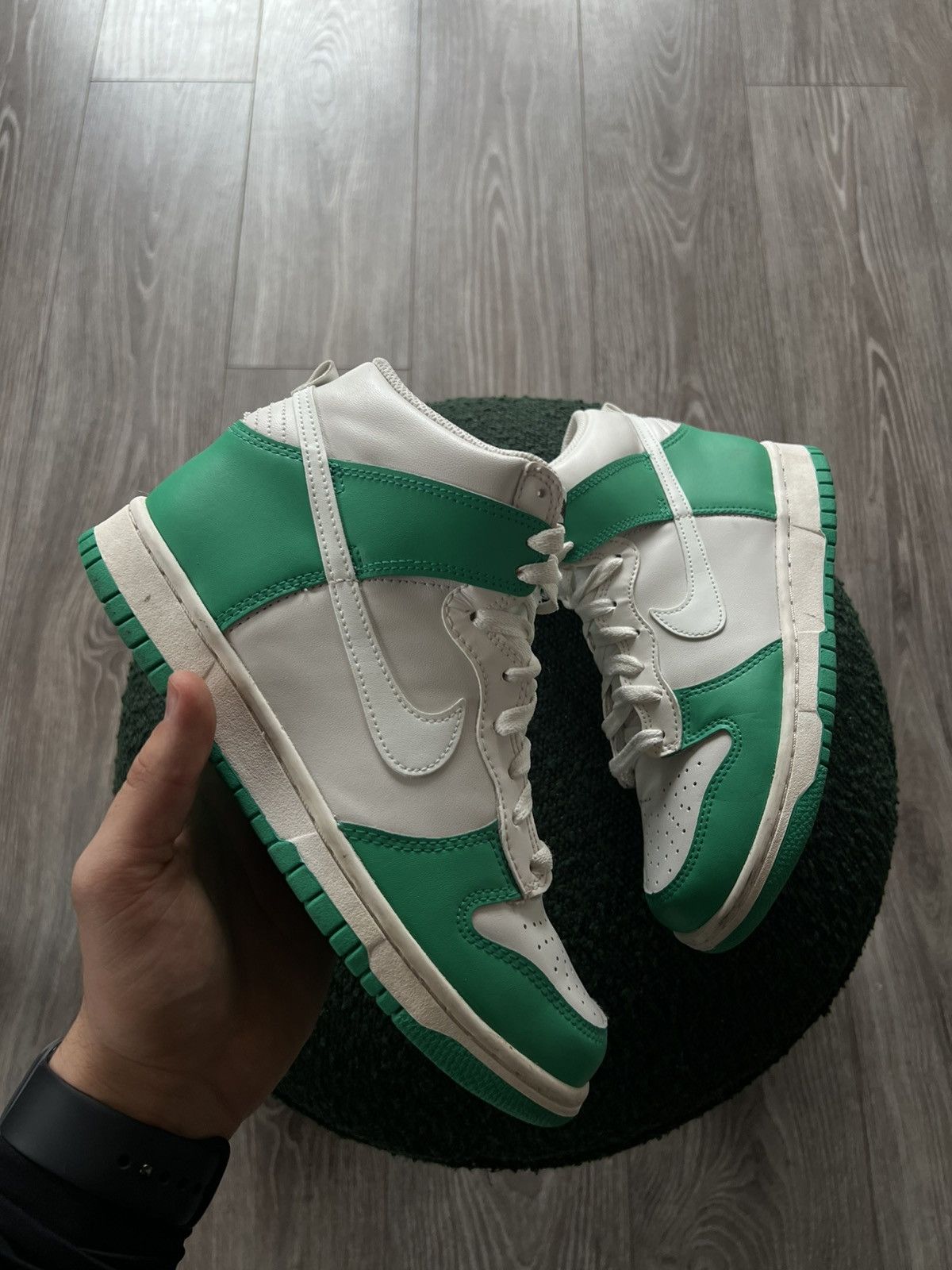 Designer × Nike ‼️Nike Dunk High Phantom Stadium GS Green Sneakers ‼️ Size US 6 / EU 39 - 11 Thumbnail