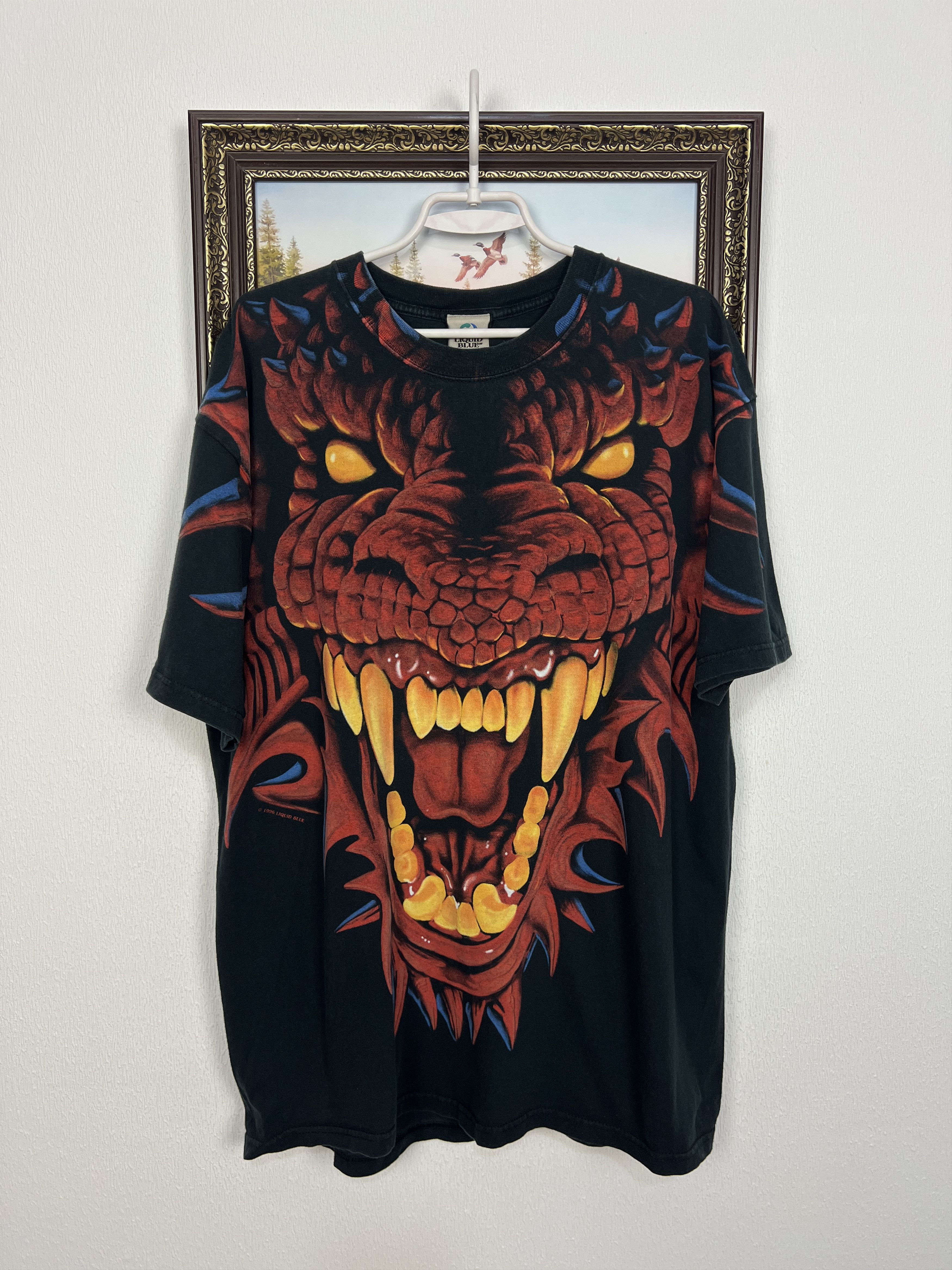 Liquid Blue Vintage Dragon Head Two Sided Over Print Shirt Tee Rare Size US XL / EU 56 / 4 - 1 Thumbnail