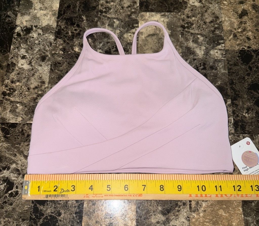 Lululemon LULULEMON FLOW Y WRAP FRONT HIGH NECK BRA PINK PEONY SIZE 4 Size ONE SIZE - 2 Thumbnail