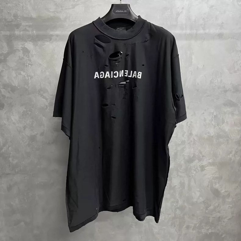 Balenciaga Balenciaga Black Printed Short Sleeve T-Shirt-dmc Size US M / EU 48-50 / 2 - 1 Thumbnail