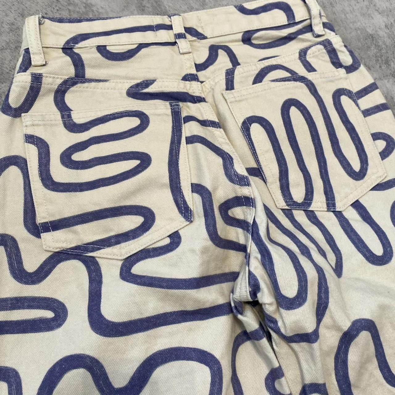 Zara Cream and blue Rap hip hop Baggy Jeans Vintage y2k 2000s 90s Size 34" / US 12 / IT 48 - 4 Thumbnail