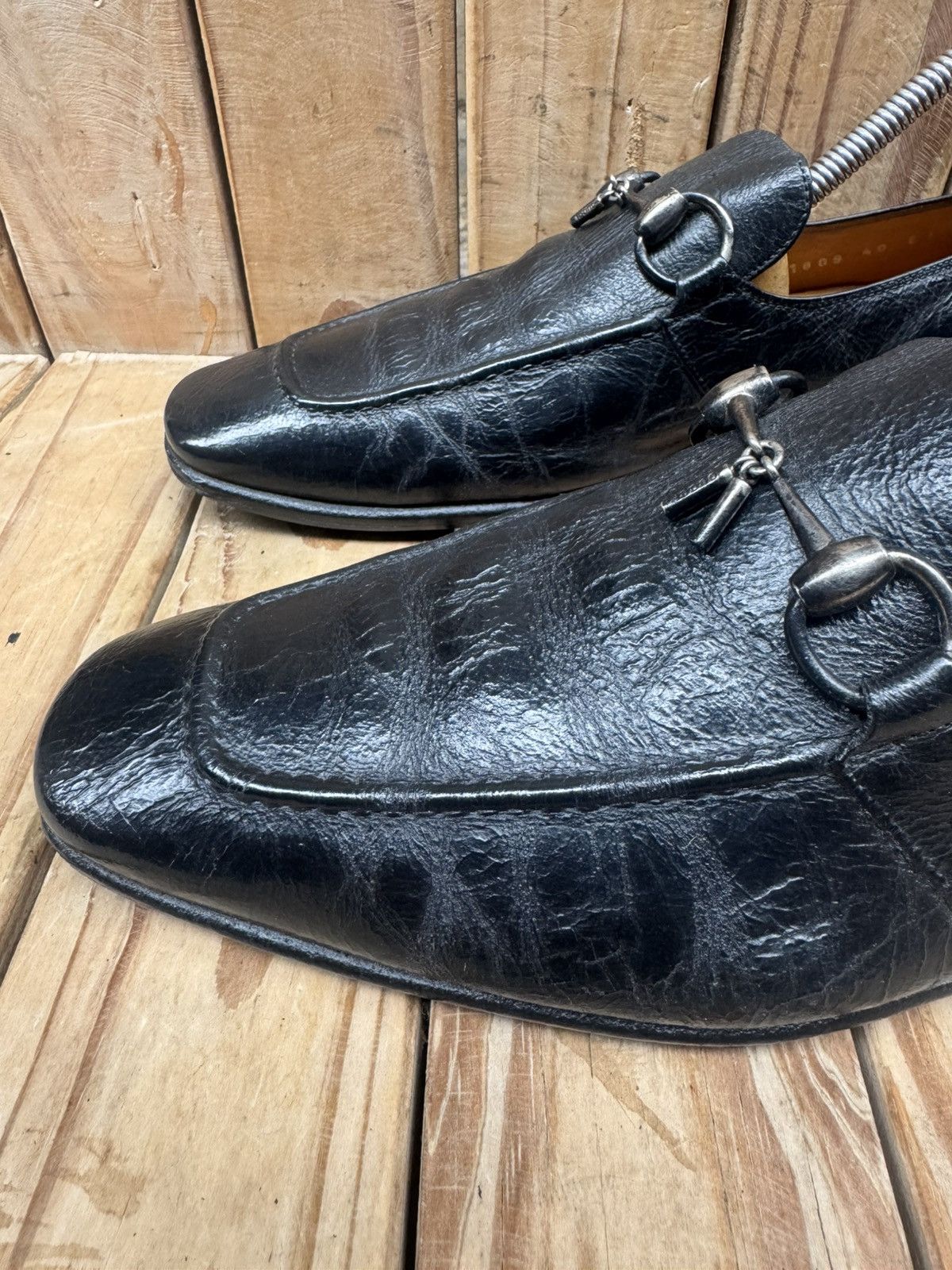 Gucci Gucci Black Men’s Leather Loafers UK 6 EJ Size US 6.5 / EU 39-40 - 11 Thumbnail