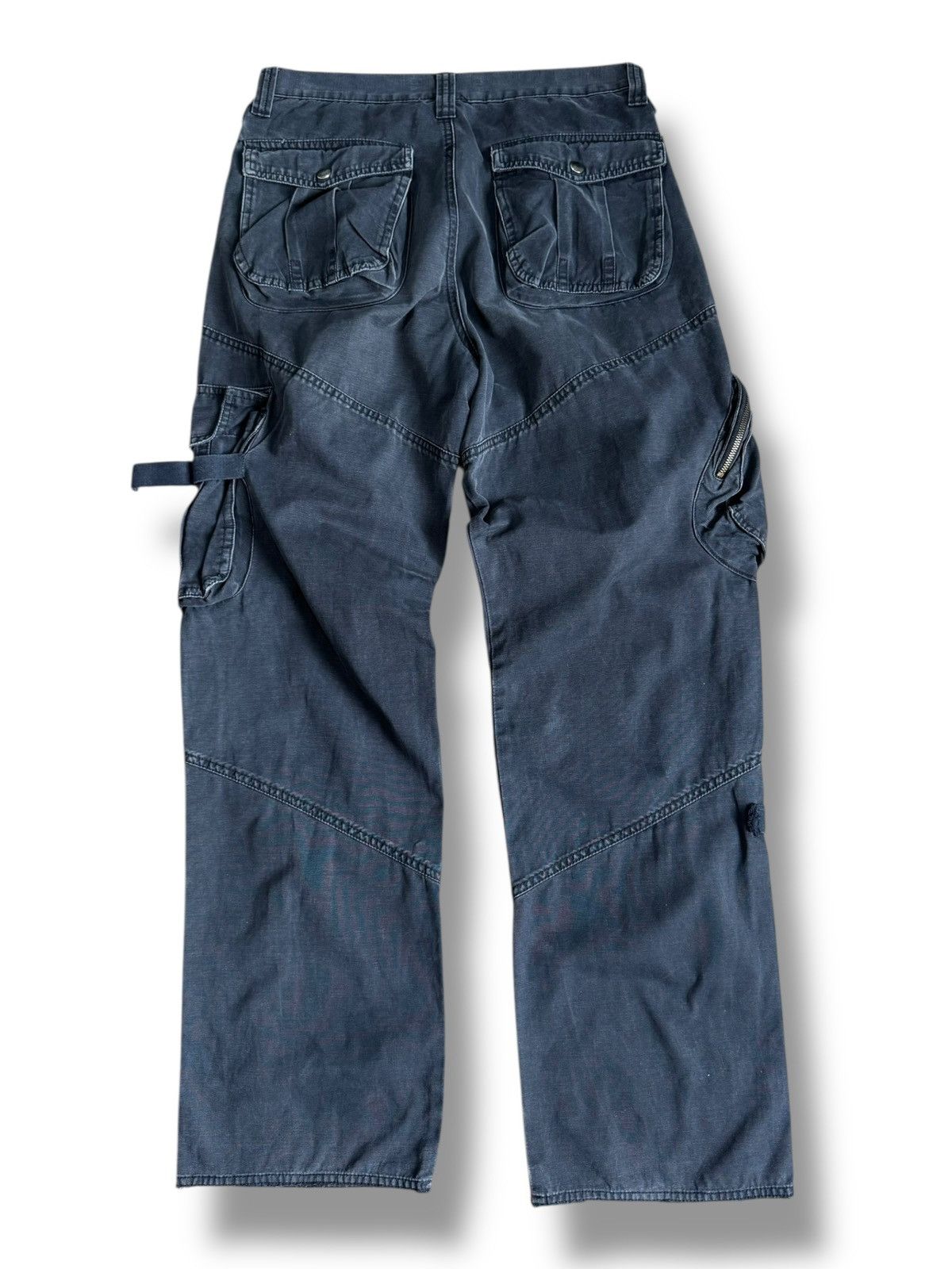 Japanese Brand Vintage Avant Garde Multi Pocket Grey Faded Pants Jeans Size US 31 - 3 Thumbnail