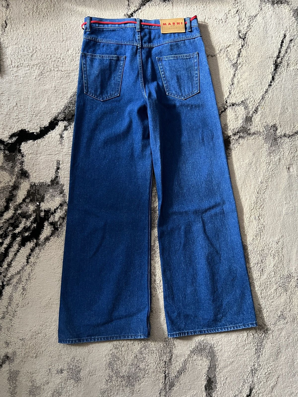 Marni MARNI Wide Leg Bleached Coated Denim Size 32 Size US 32 / EU 48 - 4 Thumbnail