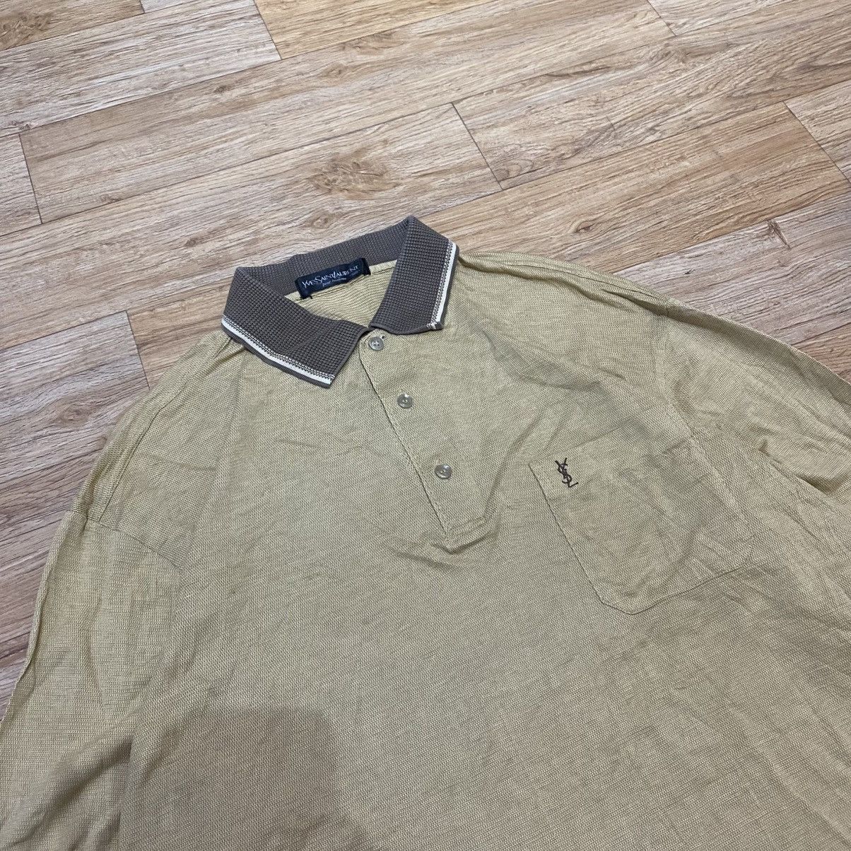 Yves Saint Laurent 90s Yves Saint Laurent Beigie Polo LS Shirt Size US XL / EU 56 / 4 - 3 Thumbnail