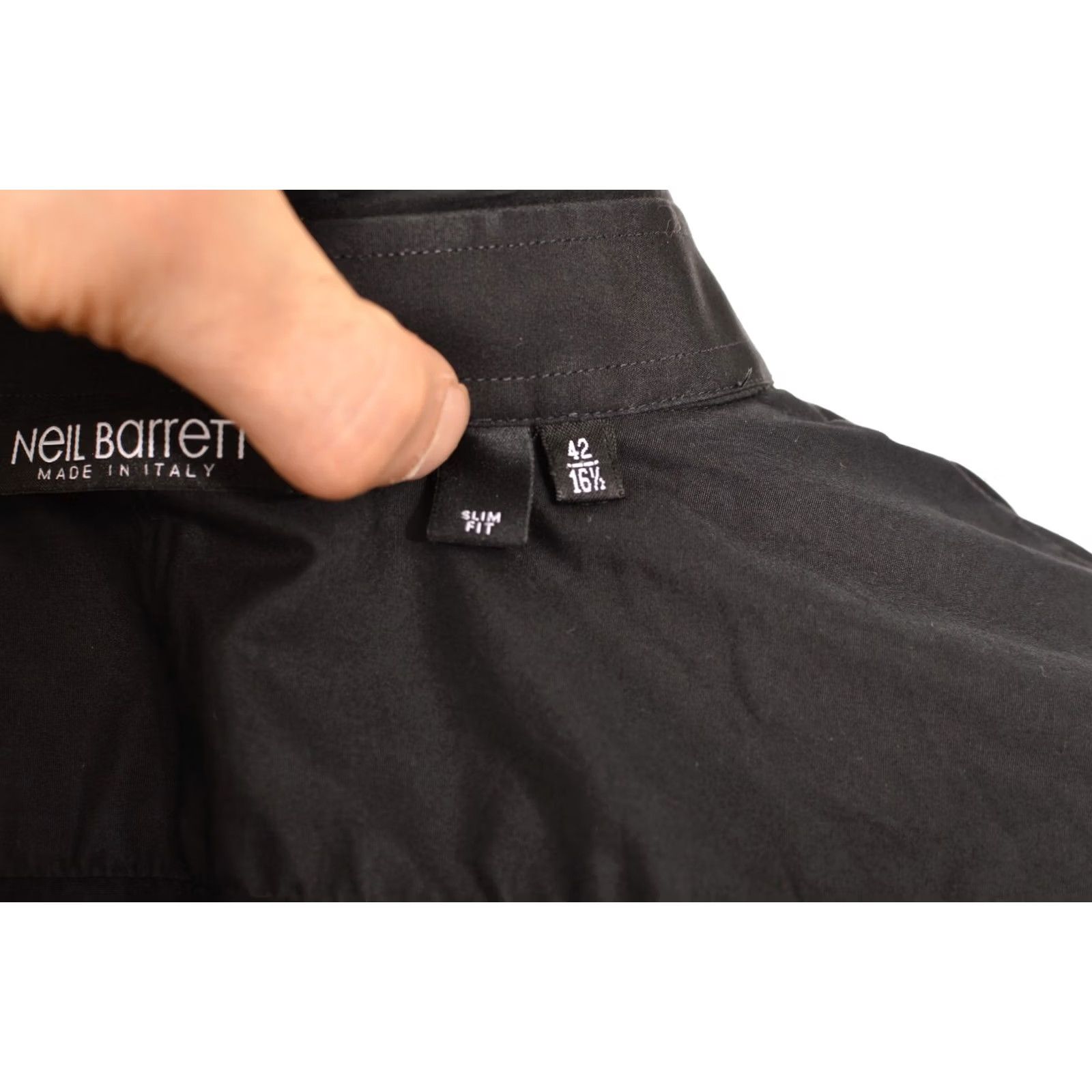 Neil Barrett Neil Barrett DDP Button-Up Shirt BCM597C Size 42 / 16.5 Black Long Sleeve Men's Clothing Size US XL / EU 56 / 4 - 6 Thumbnail