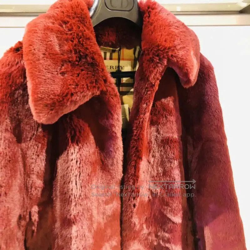 Burberry Burberry Red Faux Fur Women's Coat. Size M / US 6-8 / IT 42-44 - 3 Thumbnail