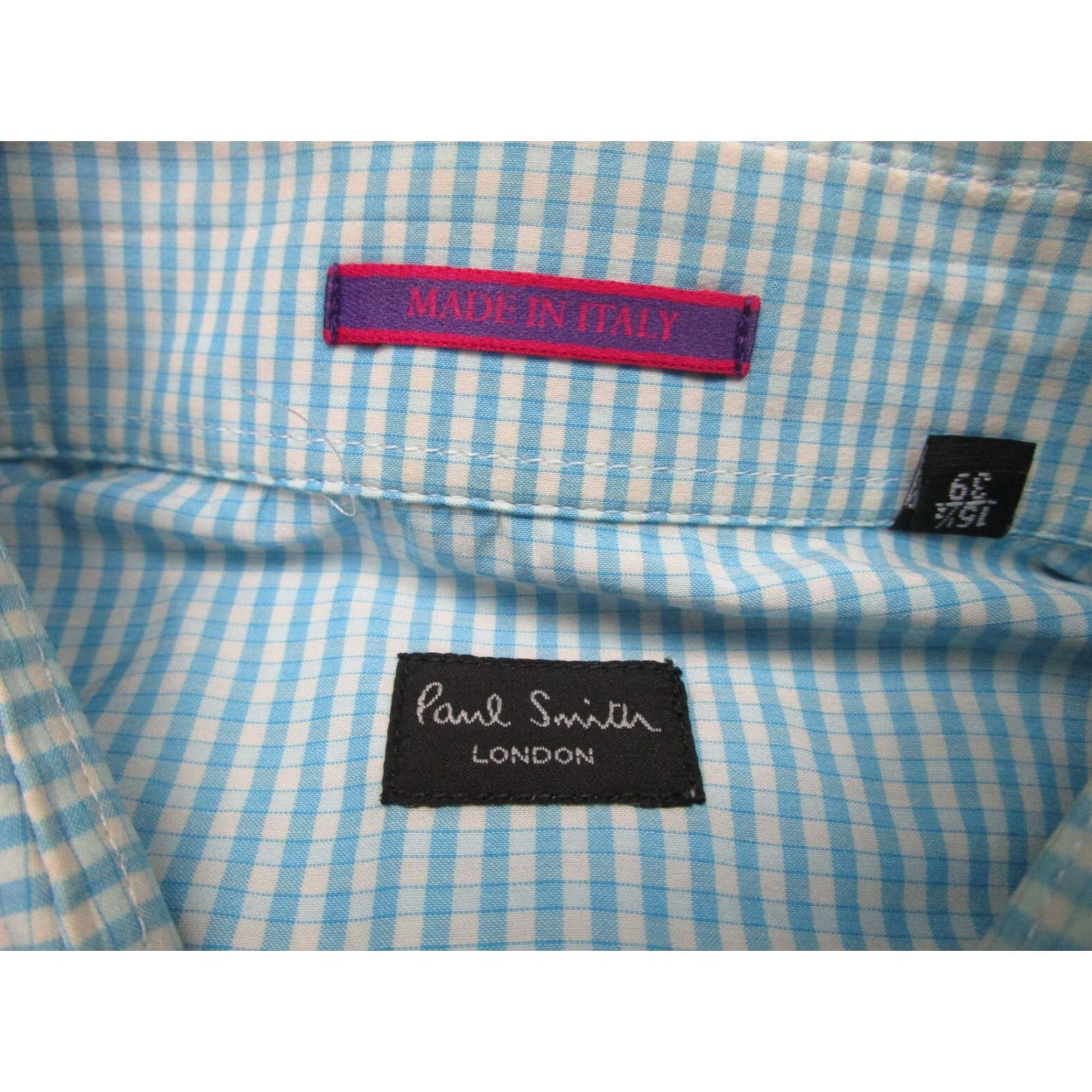 Paul Smith Paul Smith Shirt Mens Medium Large Blue Gingham Check Plaid 15.5 39Adult Italy Cotton Button-Up Long Sleeve Casual Mens Regular Vintage? No Size US M / EU 48-50 / 2 - 6 Thumbnail