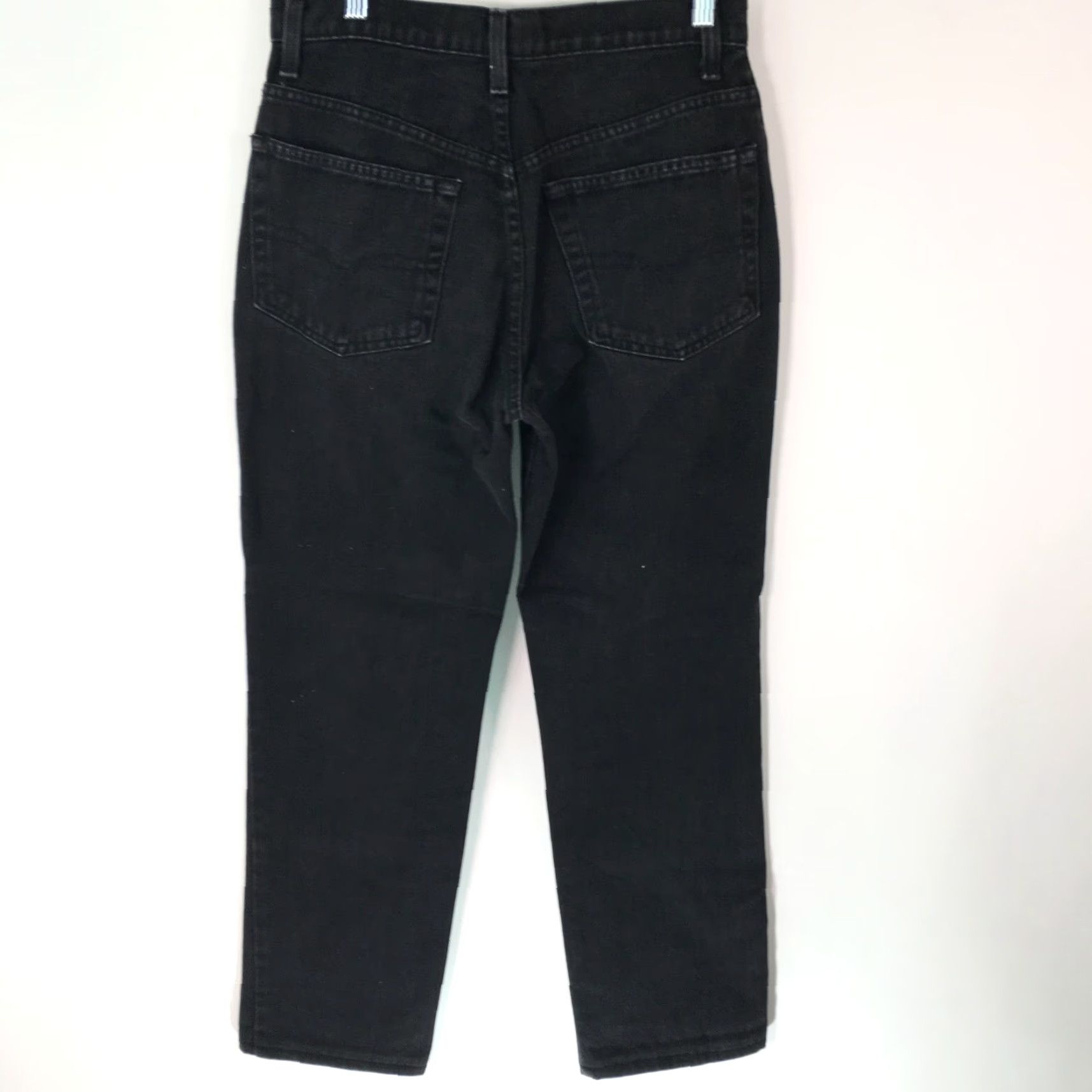 Denime VINTAGE Bulldog Women's Dark Wash Denim Jeans Size 7/8 Straight High Rise Blue 5-Pocket Casual Regular Fit Size 28" / US 6 / IT 42 - 2 Thumbnail