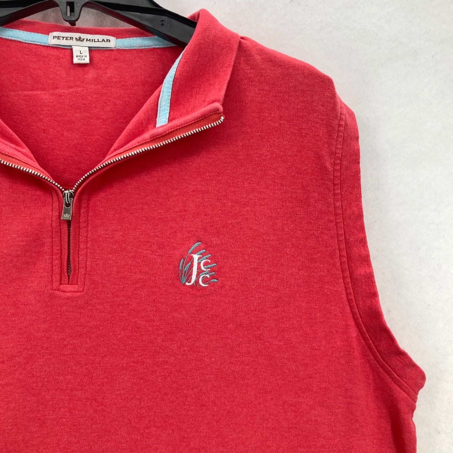 Peter Millar Peter Millar Golf Vest Polo Shirt Mens Large Red Quarter Zip Preppy JCC Club Size US L / EU 52-54 / 3 - 2 Thumbnail