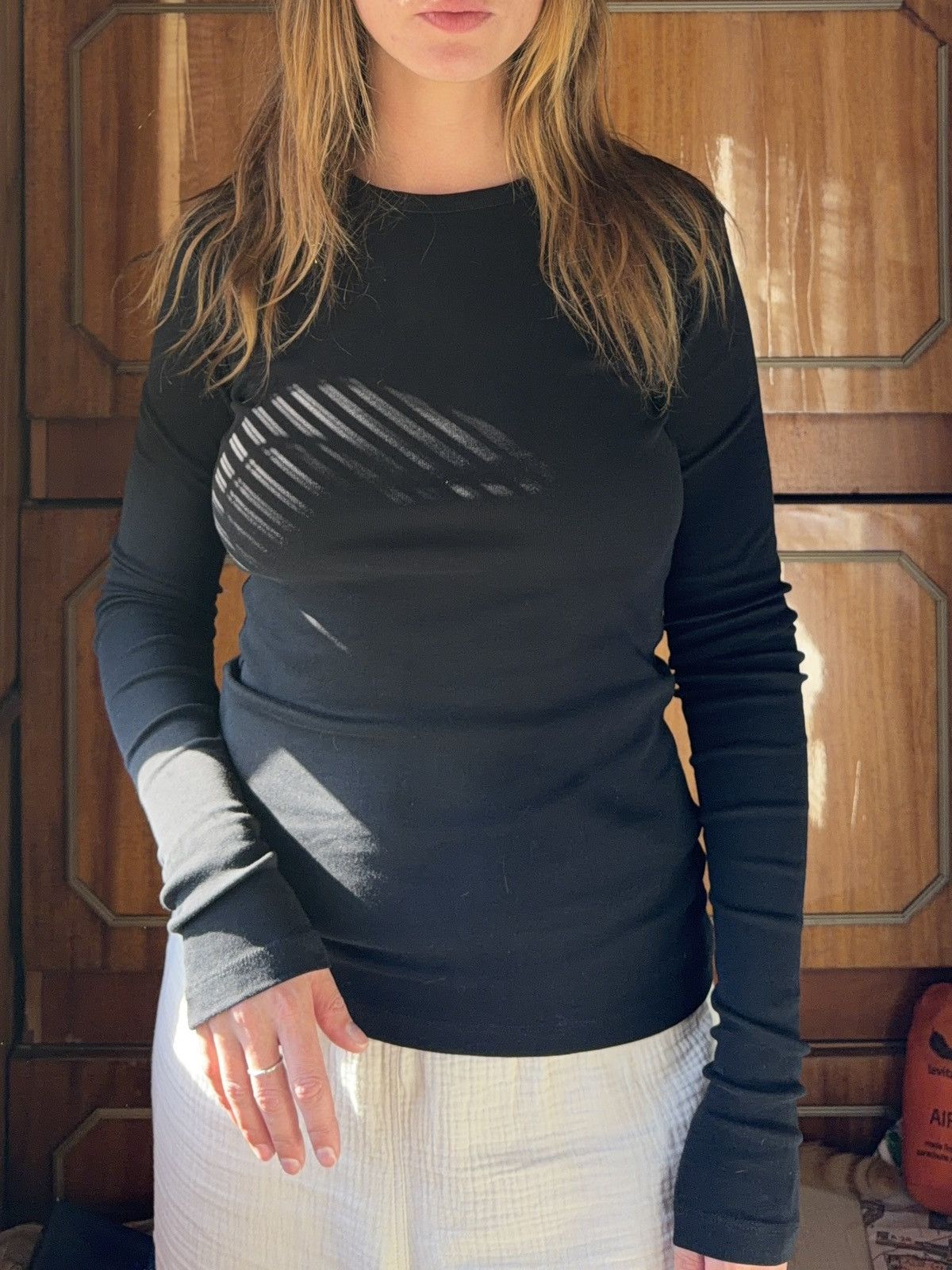 Ann Demeulemeester Ann Demeulemeester Black Long Sleeve Top Size S / US 4 / IT 40 - 8 Thumbnail