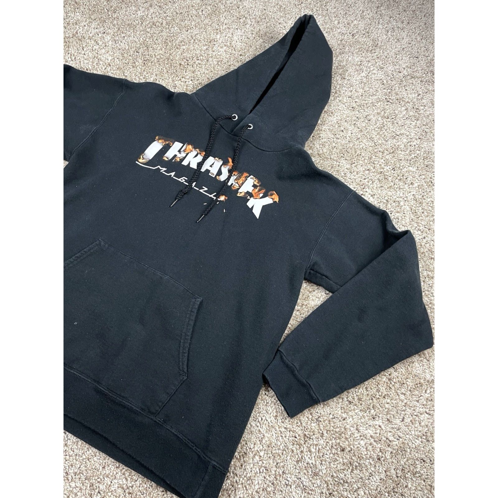Thrasher VINTAGE Thrasher Hoodie Mens Small Black Long Sleeve Flame Logo Graphic Pullover Skater Size US S / EU 44-46 / 1 - 2 Thumbnail