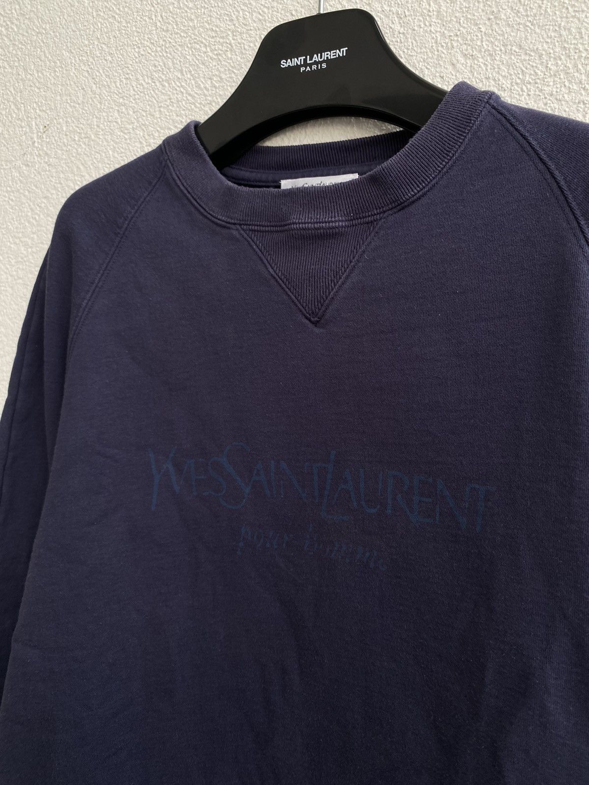 Yves Saint Laurent Big Logo YSL Sweatshirt Navy YSL Sweater Purple YSL Crewneck Size US XL / EU 56 / 4 - 8 Thumbnail