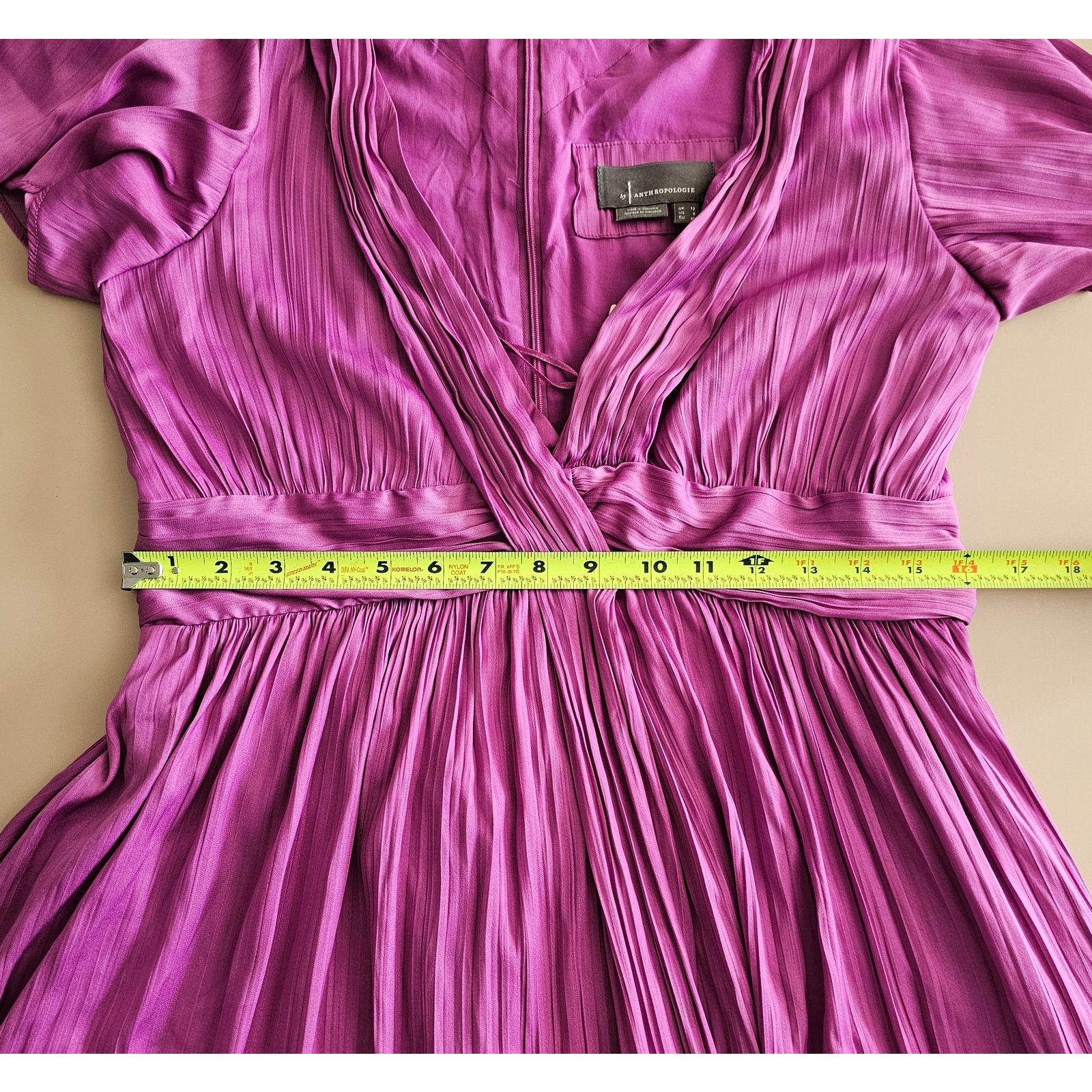 Anthropologie NWT Anthropologie Deep V-Neck Vibrant Mini Purple Dress 8 Size M / US 6-8 / IT 42-44 - 7 Thumbnail
