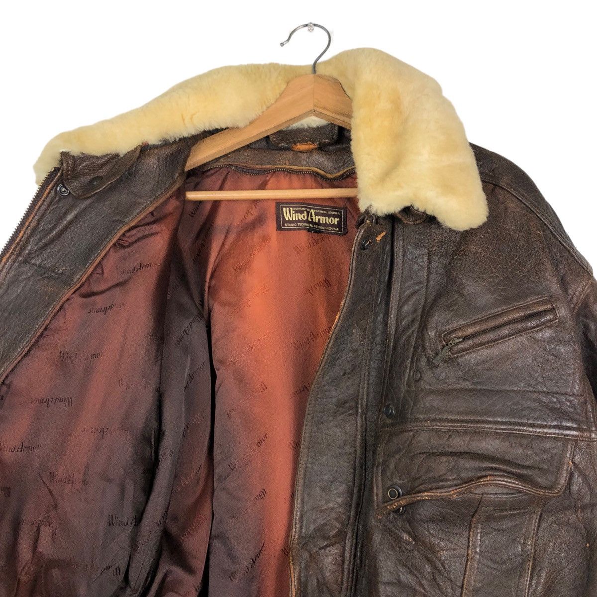 Japanese Brand 🔥Vtg Leather Jacket Wind Armor Mink Fur Collar Issey Miyake Size US L / EU 52-54 / 3 - 12 Thumbnail