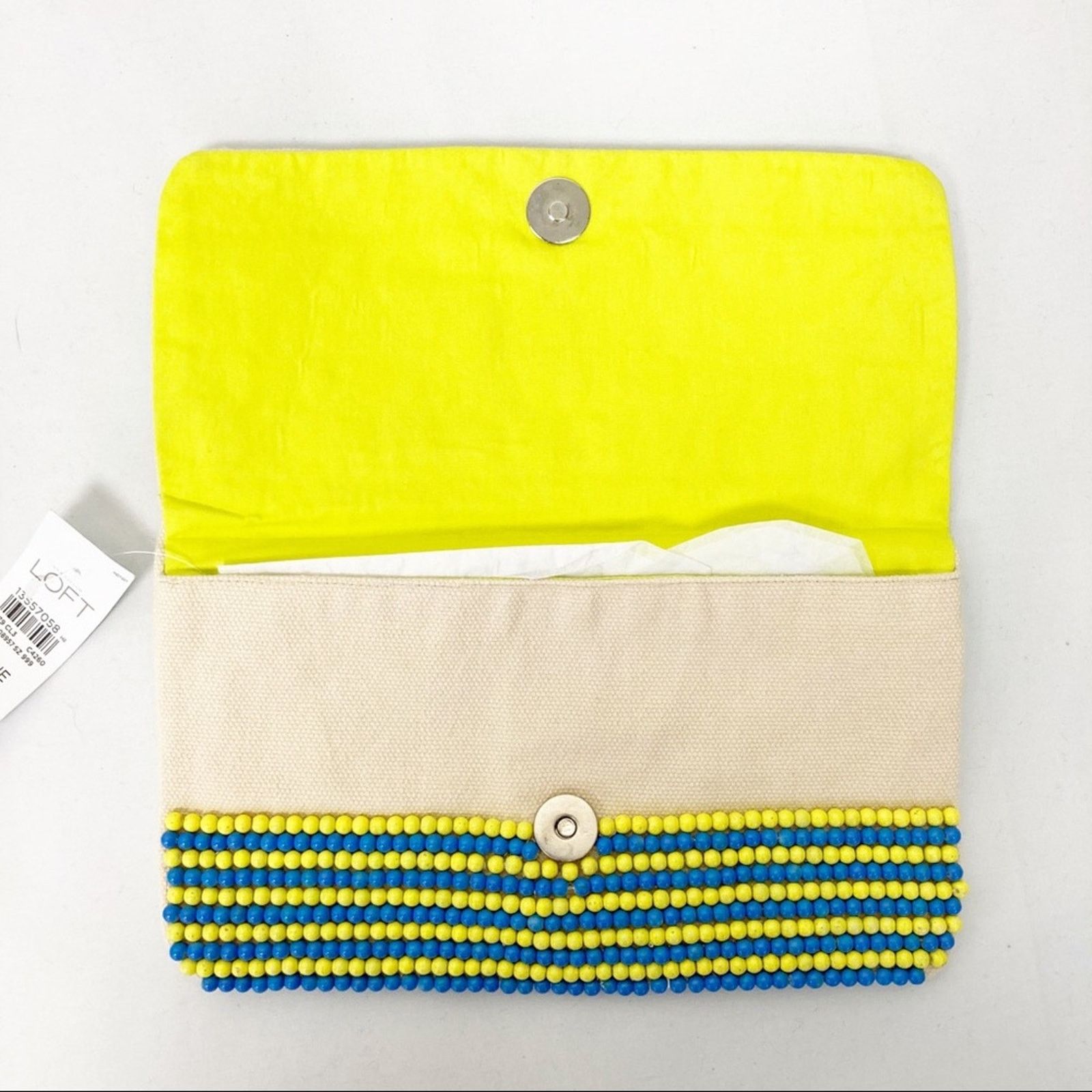 Loft Loft Blue Yellow Beaded Gem Clutch Size ONE SIZE - 5 Thumbnail