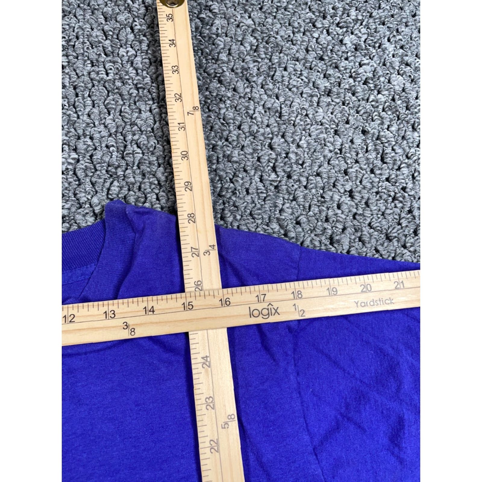 Fruit Of The Loom VINTAGE Fruit of the Loom T-Shirt Mens XL Purple Blue 80s Pocket Crew Neck Short Sleeve Cotton Made in USA Size US L / EU 52-54 / 3 - 6 Thumbnail